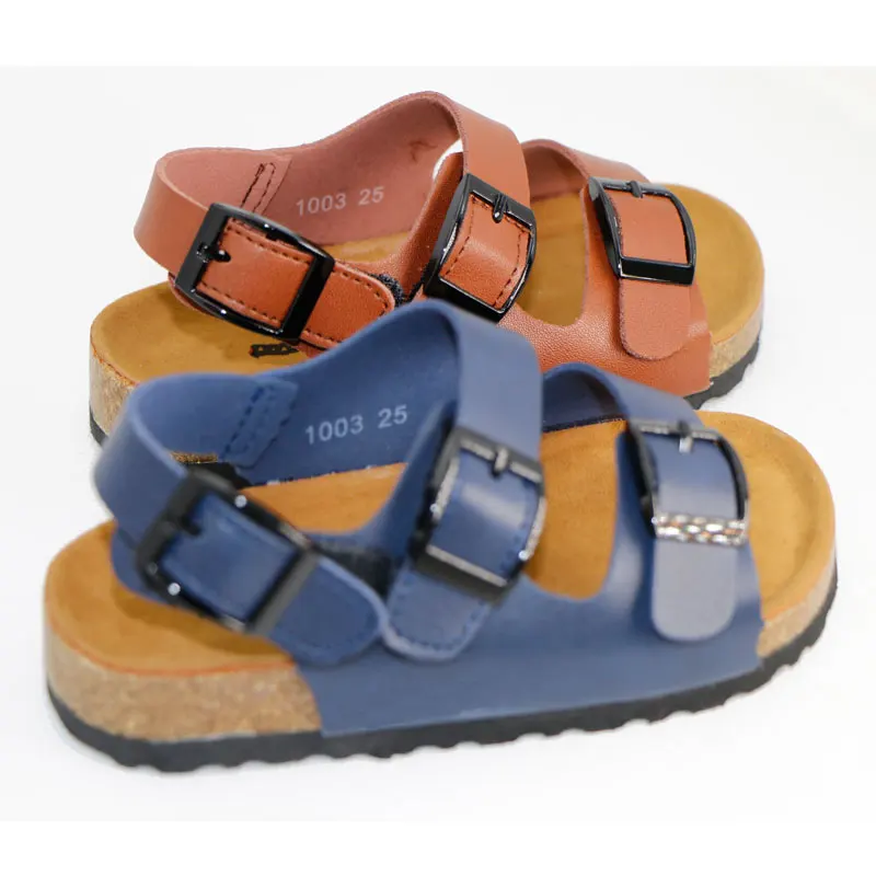 Sandali per bambini 2021 tappi in pelle PU estivi appartamenti per bambina per bambini scarpe per studenti antiscivolo per bambini Indoor Outdoor Toddler 1-3-12 anni