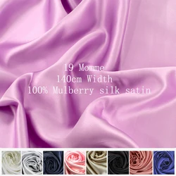 1 meter X 1.4 meter 100% Natural Silk Charmeuse Fabric 19 momme Pure Silk Satin Material For Gown Pajamas Pillowcase