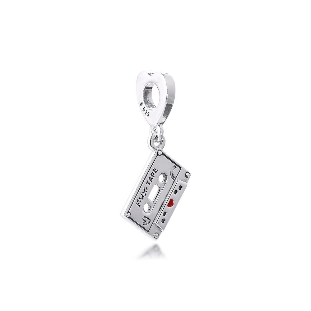 

Vintage Cassette Dangle Charm 2021 New Collection Sterling Silver Jewelry Fits Original Beads Bracelets Woman DIY Beads