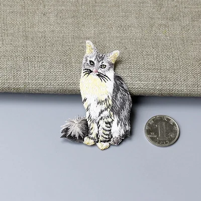 Große Qualität Gestickte Nette Katze Patches für Baby Hut Tasche DIY Patch Mit Kleber Kleber Eisen Auf Patch Reparatur Aufkleber – Detail 3