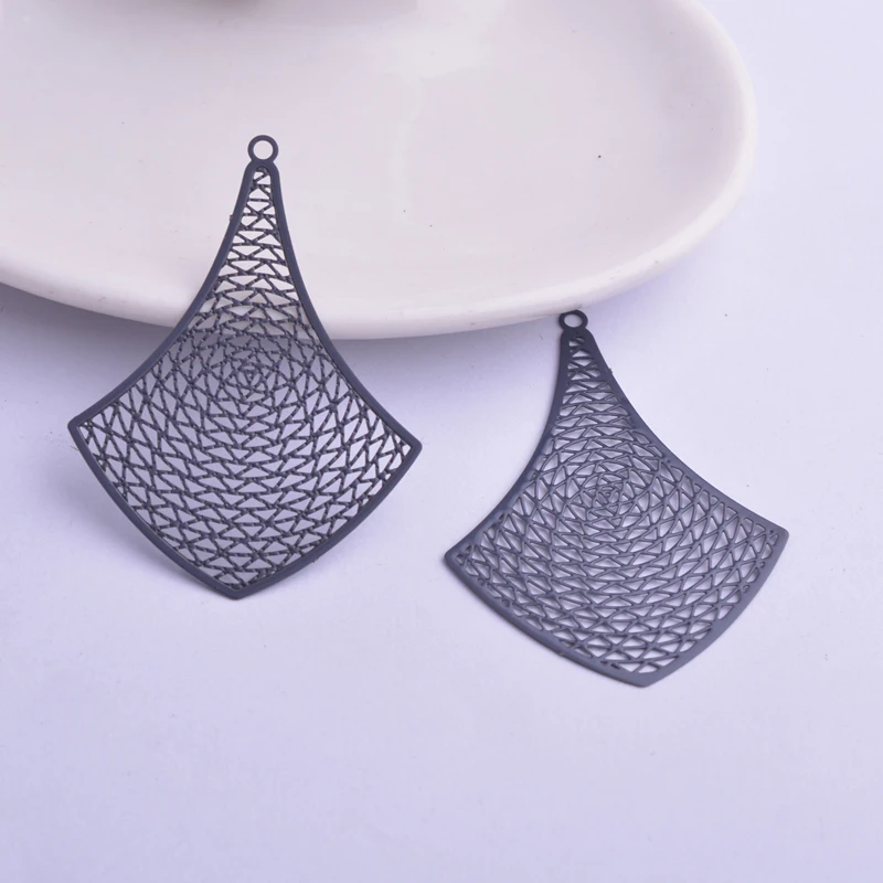 30 Stück AB5562 37*50mm Filigrane Geometrie-Anhänger Silberfarben Großer Anhänger DIY Schmuck Ohrring Herstellung – Detail 12