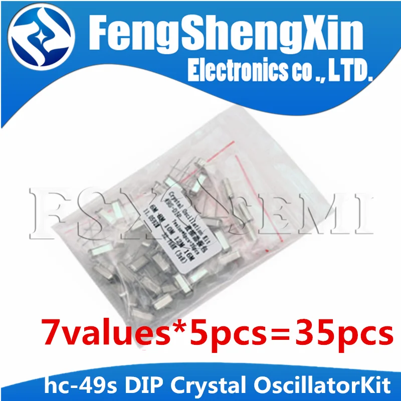 7values X5pcs=35pcs HC-49S quartz crystal unit  Kit 3*8 32.768M 6M 8M 10M 12M 11.0592M 16M crystal oscillator