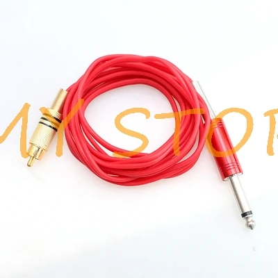 A and B D Type 6Ft 1.8m Red Black Blue Yellow Purple Flexible Silicone RCA Clip Cord Plug 1/4" Tattoo Machine Power Supply