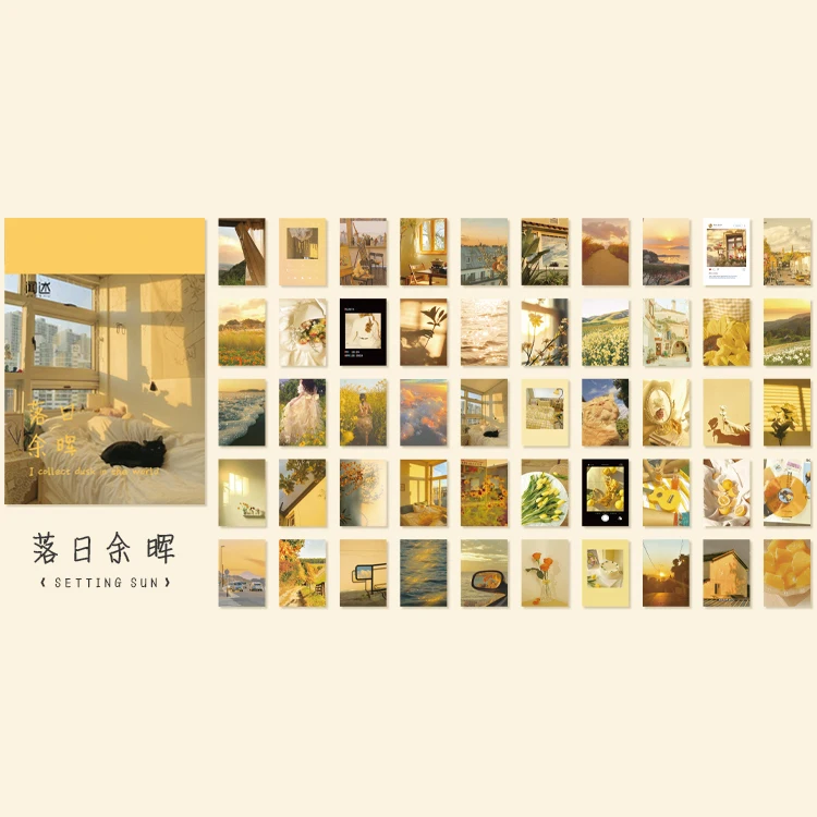 Yoofun 50 vellen natuurlijke landschappen en kunstschilderijen briefpapier stickers boek esthetisch landschap schattig scrapbooking planner journaling