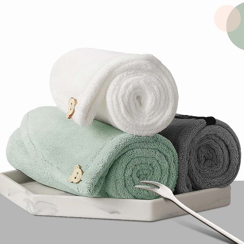 Konco Microfiber Towel Fast Hair Drying Towels Bath Wrap Hat Quick Cap Turban Dry Quick Drying Lady Household Bath Tool