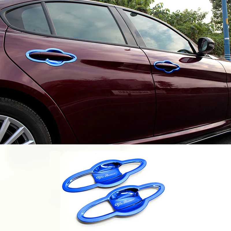 

Automobile Stainless Steel Outer Door Bowl Protective Frame Protective Shell For Alfa Romeo Giulia Stelvio Accessories Exterior