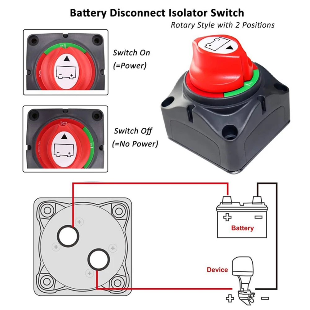 12V-48V 100A-300A Car Power cut-off switch Boat Battery Selector Isolator Disconnect Rotary Switch Cut For Car SUV Marine Truck