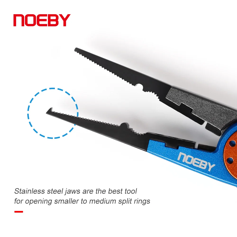 Noeby Rvs Vissen Tang Multifunctionele Split Ring Verwijderen Haken Tool Snijden Lijn Tang Voor Zee Vissen Tackles