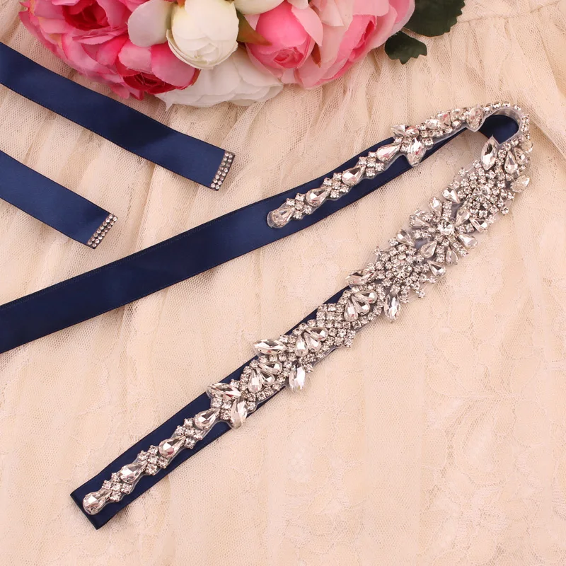 Wedding belt, silver crystal rhinestone, elegant, luxurious, beaded, handmade, bridesmaid