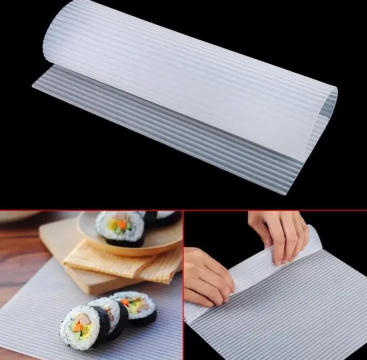 

30pcs Silicone Sushi Rolling Mat Makisu Sushi Mat 35*30CM Food Grade Sushi Roll Curtain Kitchen Tool SN3772