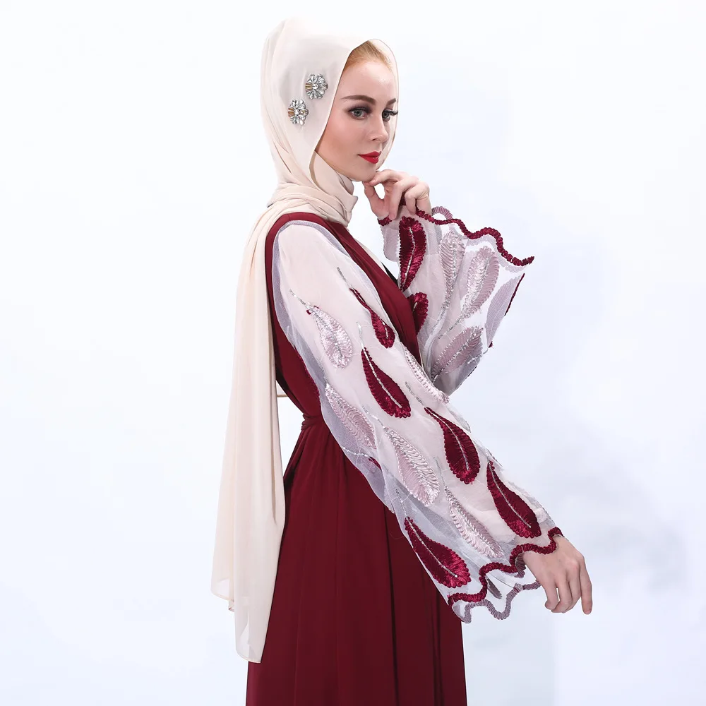 แฟชั่นเปิดมุสลิม Abaya มุสลิม Kimono Peignoir หญิง Kaftan ตุรกี Robes มุสลิมอิสลาม Cardigan Ramadan Ropa F1762