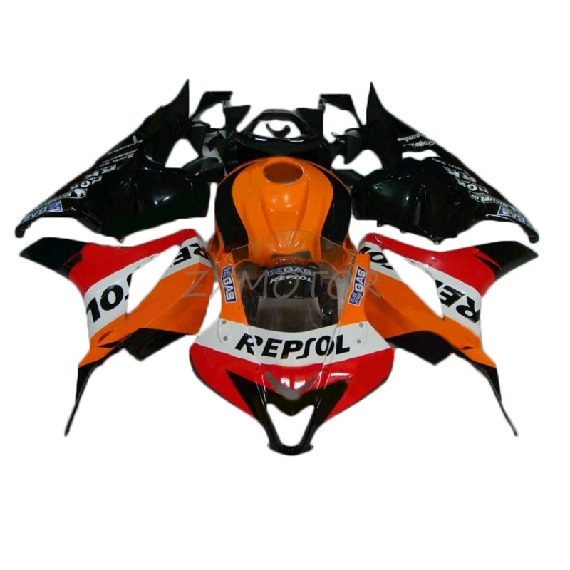 Hot Sale Injection Fairing kit for HONDA CBR 600 RR 2009 2010 2011 2012 Repsol Orange Black fairings cbr600rr 09 10 11 12 FK04