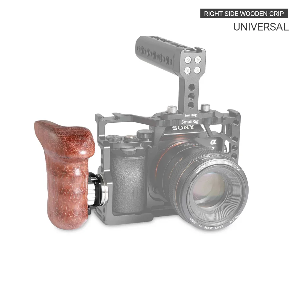 SmallRig Wooden Side Handle with ARRI Rosette Suit for Sony a7II/a7RII/a7SII SmallRig Cage,Left and Right ARRI Side Handle