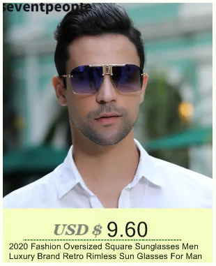 Vintage quadratische Sonnenbrille Männer Luxusmarke Designer Metallrahmen Sonnenbrille für männliche Mode rechteckige Sonnenbrille Gafas de Sol – Detail 2