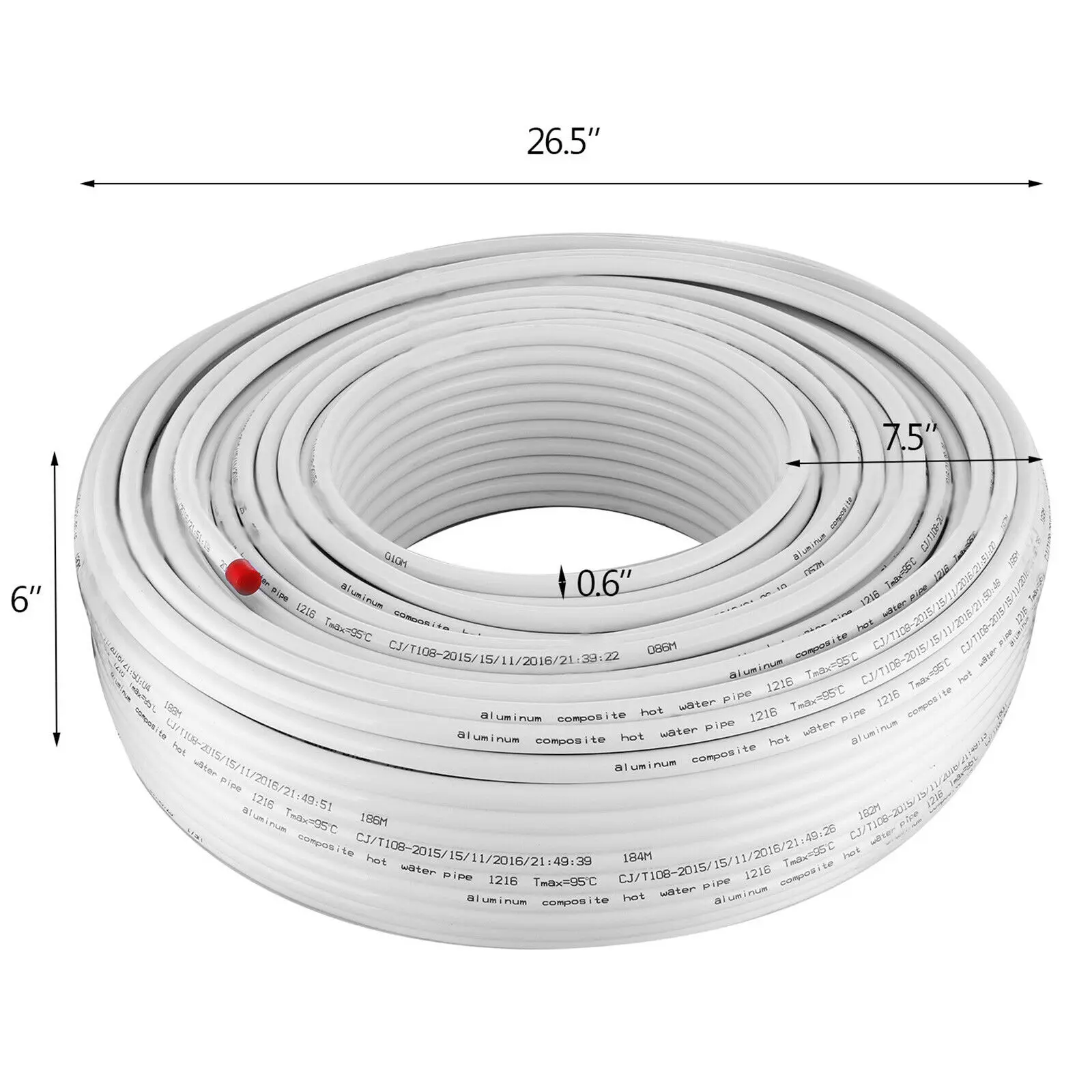 VEVOR PEX Tube 200M 300M PEX-AL-PEX Tubing Oxygen Barrier Radiant Floor Heating Plumbing Inner Aluminum Layer PEX Tubing Pipe