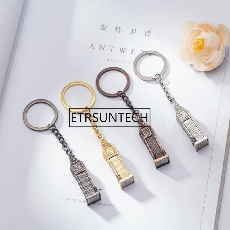 200pcs Zinc Alloy British Souvenirs Keychains Metal Big Ben Keyrings Metal London Keyholders Gifts