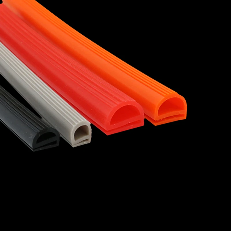 E-Shape Silicone Rubber Sealing Strip for Oven/Furnace Doors,High-Temperature Heat Resit,Translucent Red Grey Black Orange White