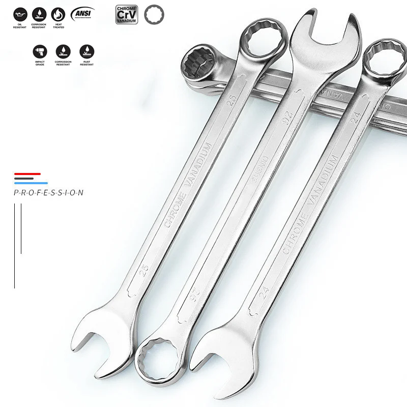 Professional Metric Large Size 65mm Combination Wrench Kit with 12-Point Design,15-Degree Offset,Forged and Heat-Treated Chrome