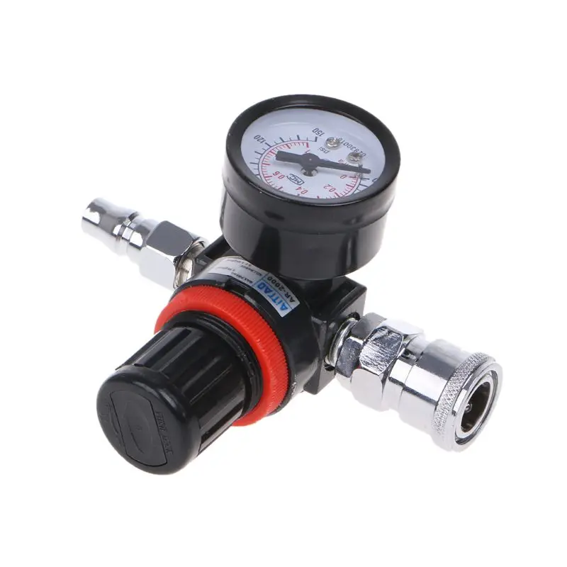 

New 1/4\" HVLP Spray Gun Air Regulator w/Pressure Gauge Diaphragm Control Auto Paint