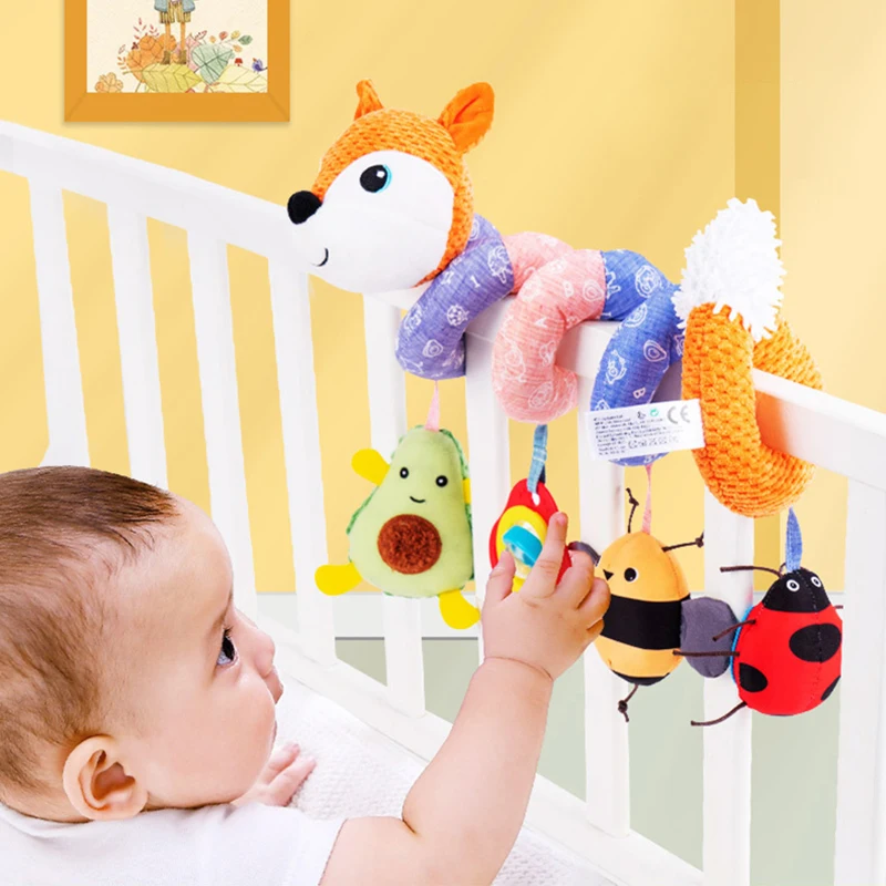 New Baby Toys Car Seat Spiral Hanging Toys For Stroller Crib Bar Crib And Car Seat Mobile With BB Squeaker Music Box And Rattles