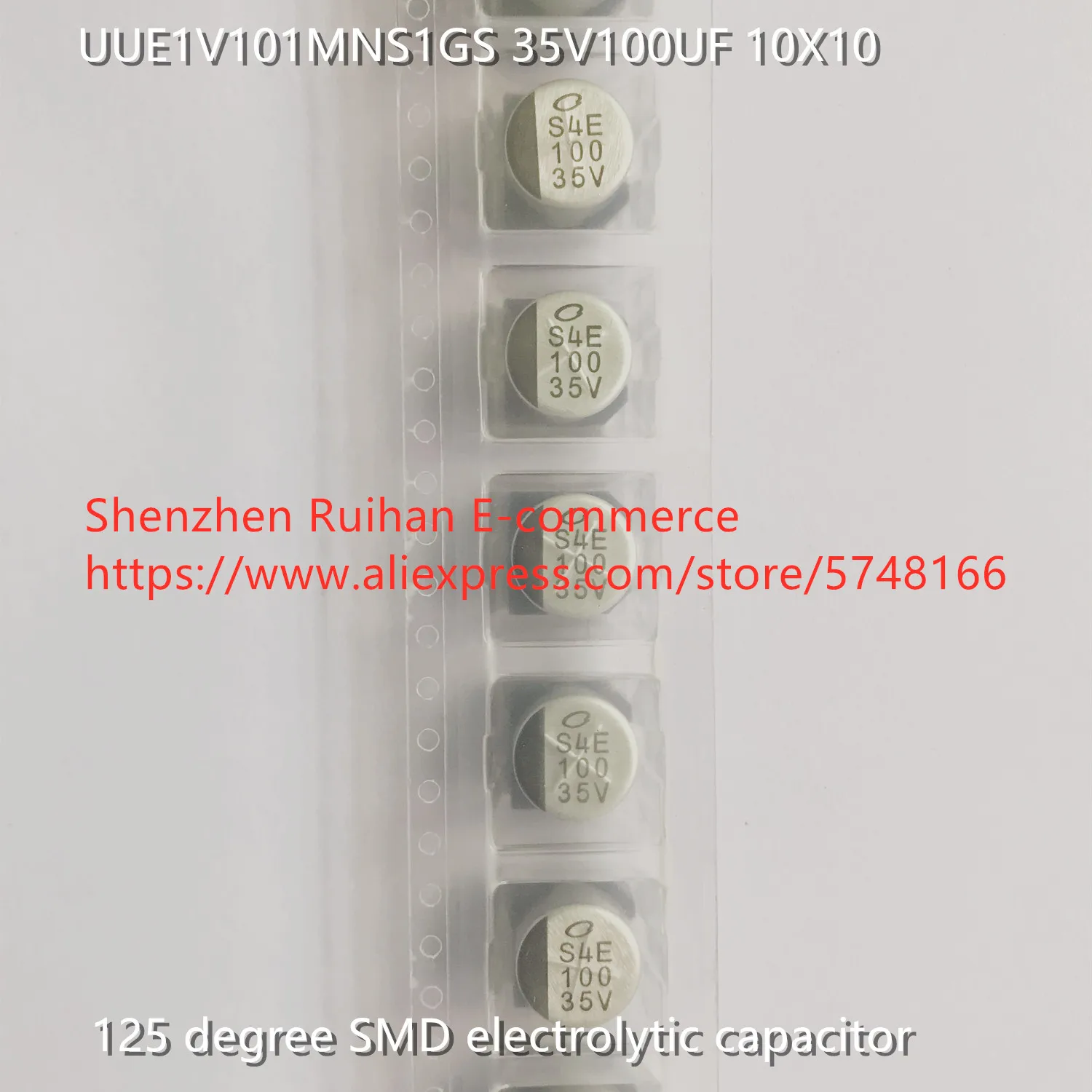 Original new 100% UUE1V101MNS1GS 35V100UF 10X10MM 125 degree SMD electrolytic capacitor (Inductor)