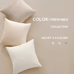 Juste de coussin en velours blanc pour salon, taie d'oreiller décorative pour canapé et voiture, décoration de la maison, 45x45cm