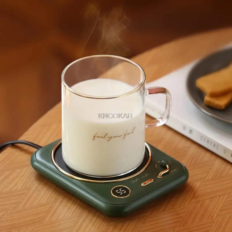 

220V Cup Heater Coffee Mug Warmer Timer Heating Coaster Smart Thermostatic Heating Pad Hot Plate Hot Milk Coffee Cup Warmer 25W