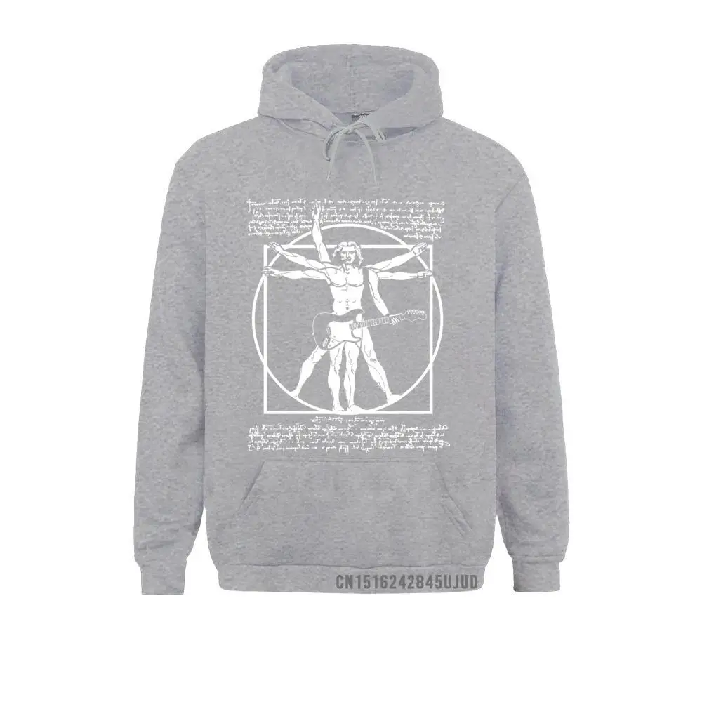 Hoodie Vitruvian Man Playing The Guitar Men Sweatshirt Da Vinci Guitarist Leonardo Artist Pullover Best Coats Idea Clothes