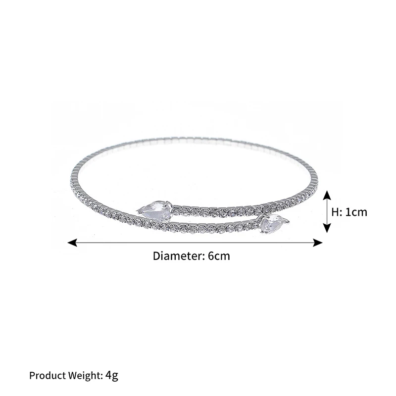 Miallo Fashion Rhinestone Bracelets for Women Silver Color Bangle Shining Luxury Trendy Ladies Girls Bracelet Jewelry Gifts 2026