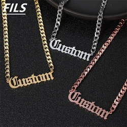 Tùy Chỉnh Dây Chuyền Nam Cuba Dây Chuyền Cá Tính 17 Loại Font Chữ Tên Vòng Cổ Trang Sức Cá Tính Thư Choker Nữ Quà Tặng Đặc Biệt