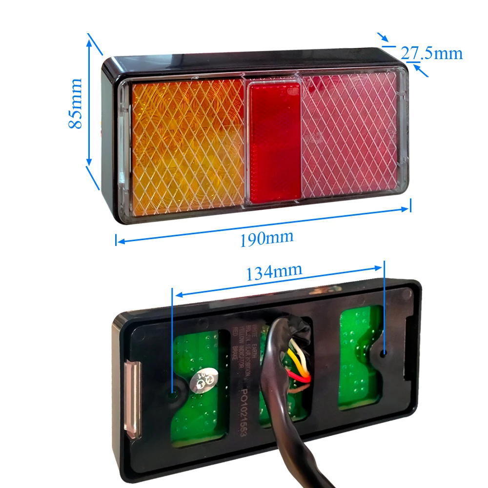 Ein paar (2 stücke) e4 ADR Genehmigt Lkw Kombination Lampe Anhänger teile Led-leuchten Schwanz Blinker Stop Brems Tauch boot