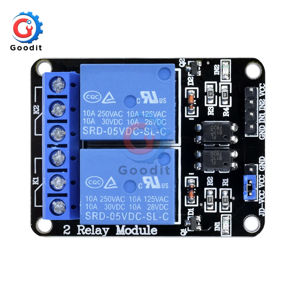 5V 2 Channel Relay Module High and Low Level Trigger With Optocoupler Isolation Relay Module for Arduino Relay SRD-05VDC-SL-C