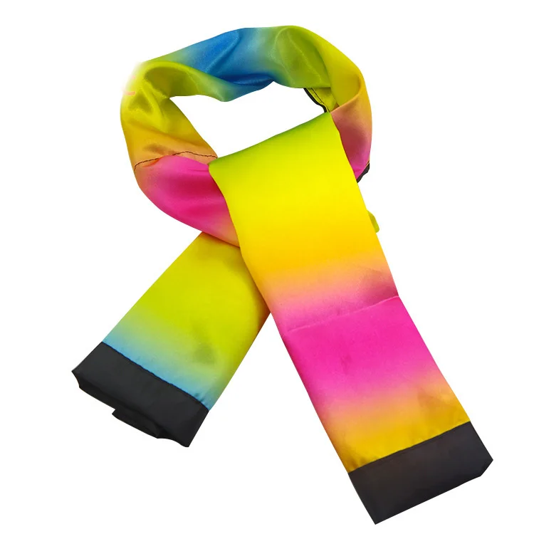 1pc Change Color Scarf (120*16cm) Magic Tricks Black to Rainbow Silk Streamer Magia Magician Stage Illusions Gimmick Prop Comedy