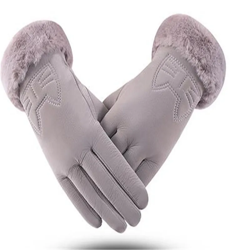 Winter new lady mouth breathing, skin and fine hair thickening cute cat warm gloves embroidery refers to all students   ST-808