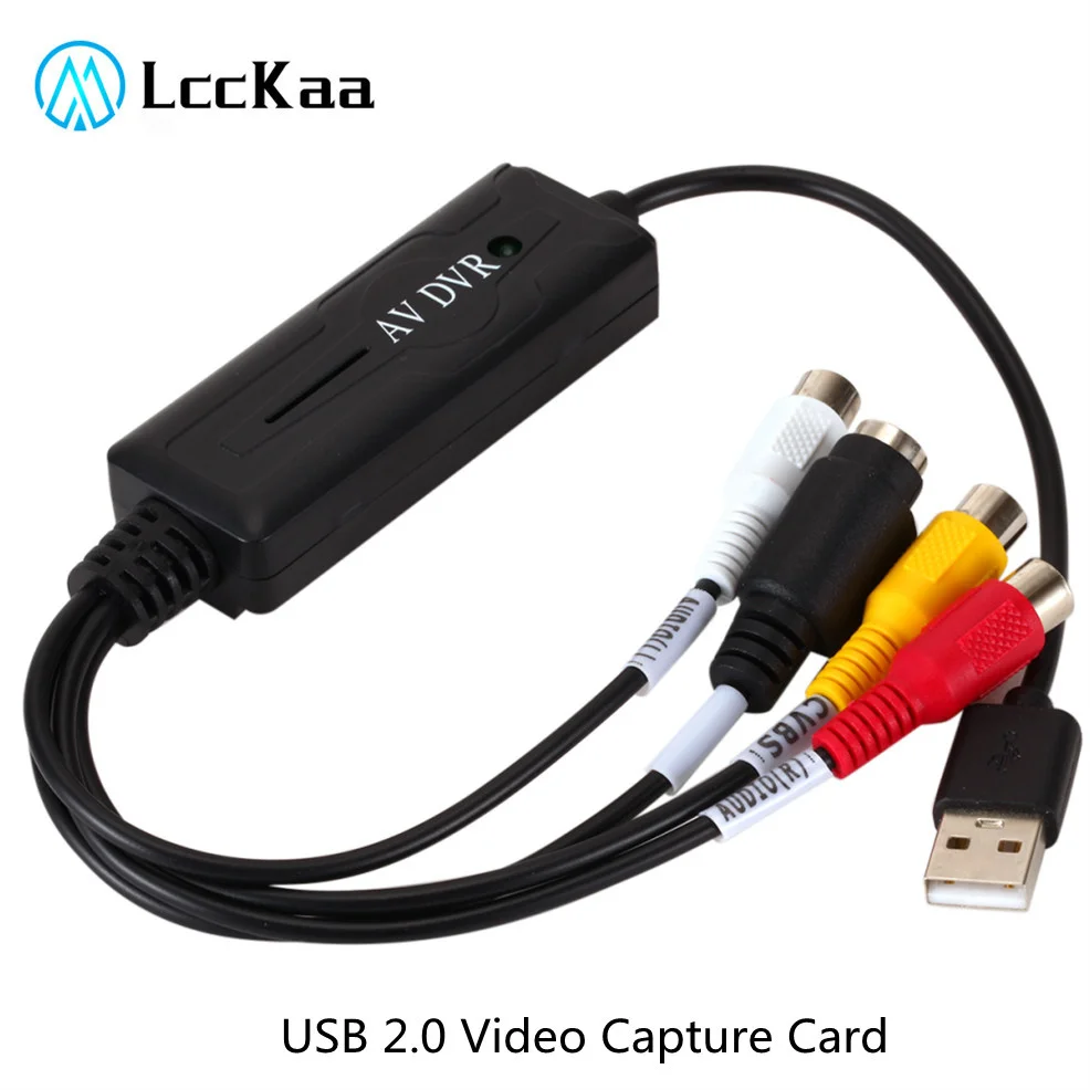 USB 2.0 비디오 캡처 카드 USB 디지털 AV RCA 변환기 휴대용 어댑터 비디오 커넥터 케이블 DV/Hi8/VHS TV DVD 홈