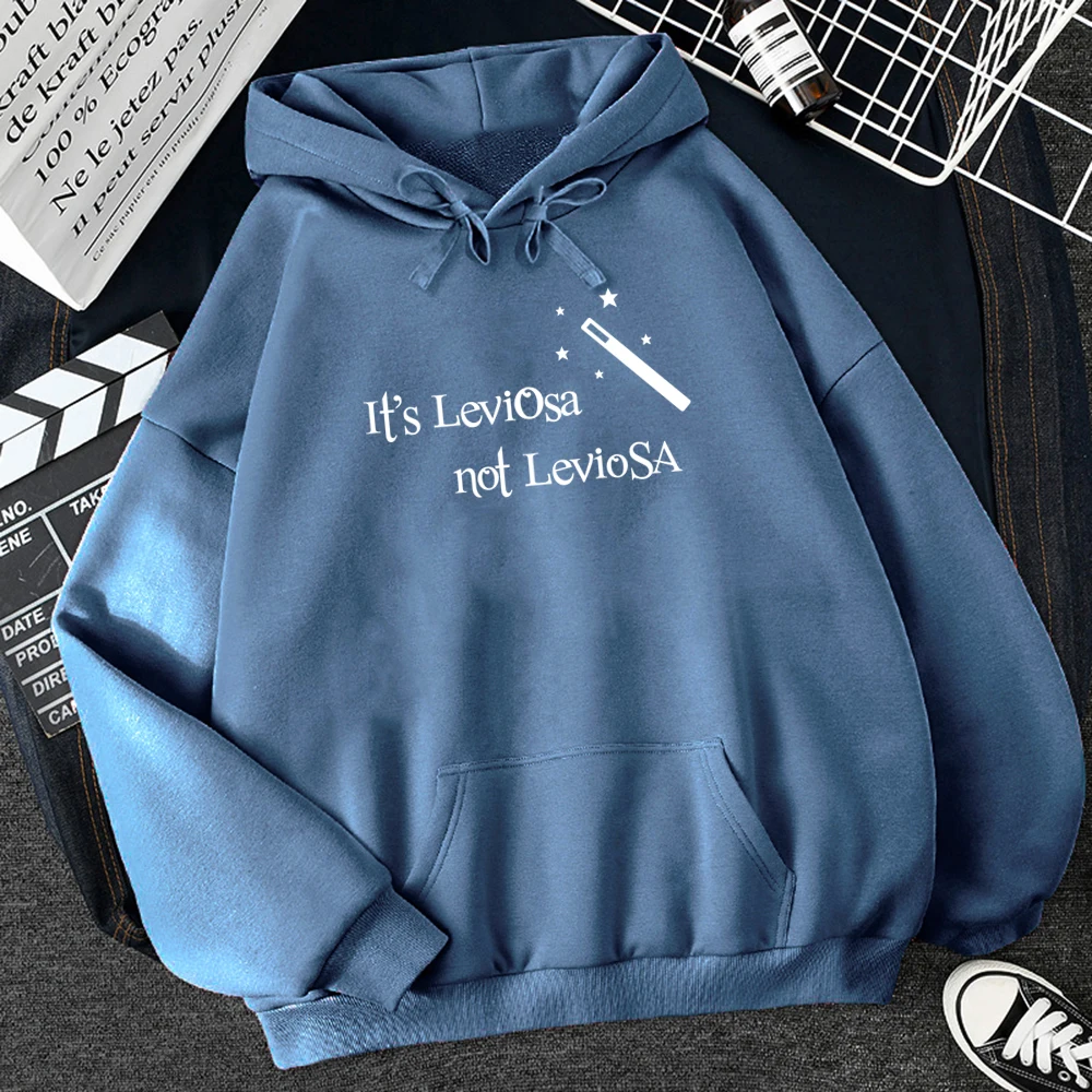 

Women Hipster Streetwear Sweatshirts 2024 It's Leviosa Magic Fleece Casual Hoodies Female Autumn Harajuku Tracksuit Brand Hooded