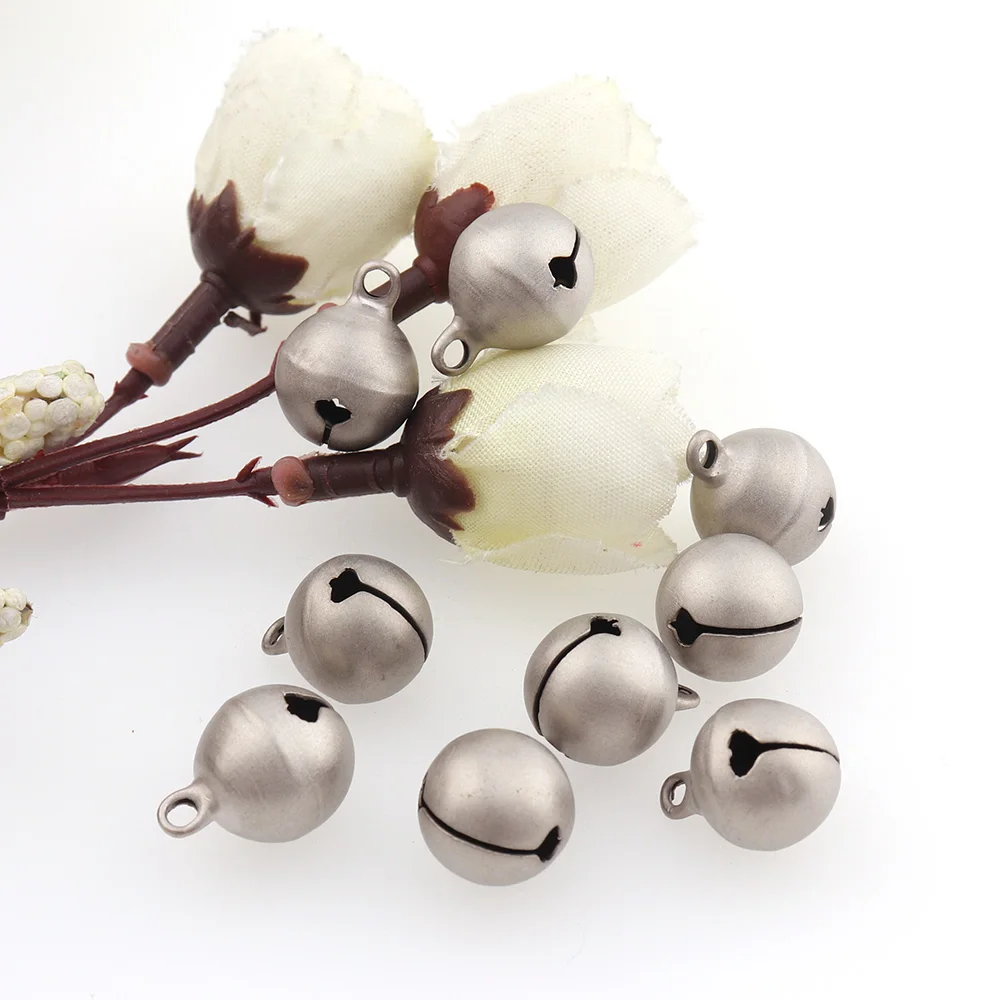 50pcs 16mm Metal Jingle Bells Silver Loose Beads Festival Party Decoration/Christmas Tree Decorations/DIYCrafts Accessories