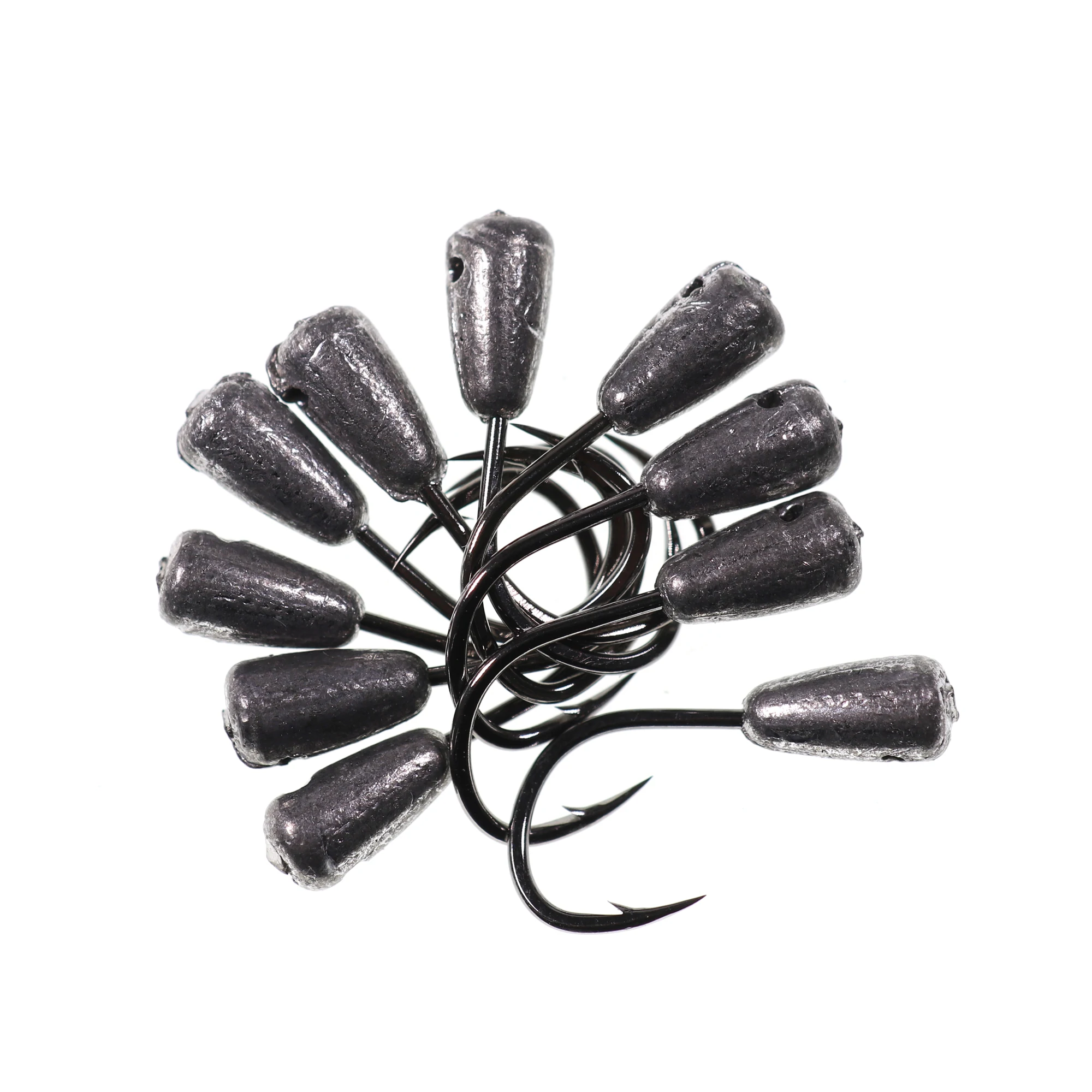 Bimoo 20pcs 1g 0.7g 0.5g 0.3g Ice Jig Fishing Exposed Jig Head Weight Hooks Winter Jigging Fishing Lure Bait Hook Fishing Tackle