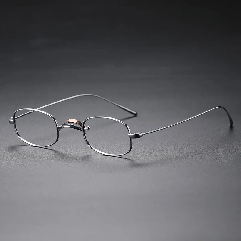 2023 New Small Square Glasses Frame Men Women Pure Titanium Spectacle Frames Adjustable Nose Pads Eyewear Optics Myopia Reading