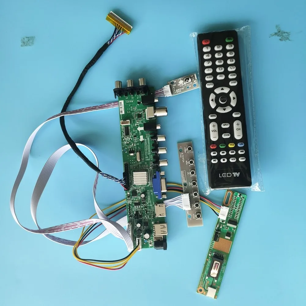 

Kit For LP141WX1-TL03/LP141WX1-TL04 TV VGA USB remote Digital HDMI DVB-C DVB-T 30pin 1 CCFL LCD Panel Controller board 1280X800