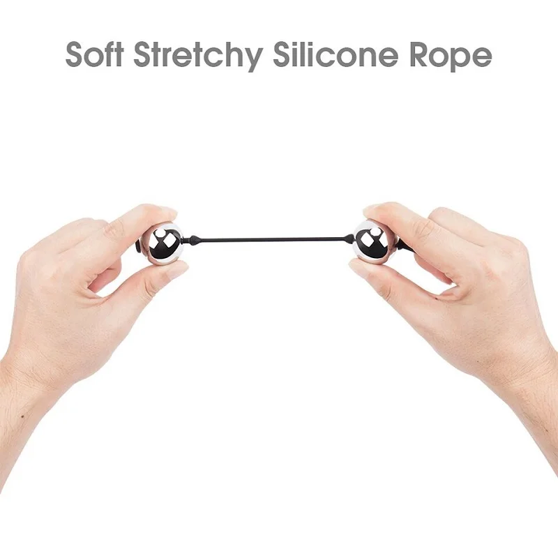 Soft stretchy Silicone pull ring  metal Anal beads Kegel ben wa geisha ball expander vaginal tighten exercise sex toy for women