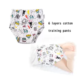 1 pc Reusable Baby Training Hosen 6 Schichten Säugling Shorts Unterwäsche Tuch Windel Windeln Baby Wasserdichte Töpfchen Höschen