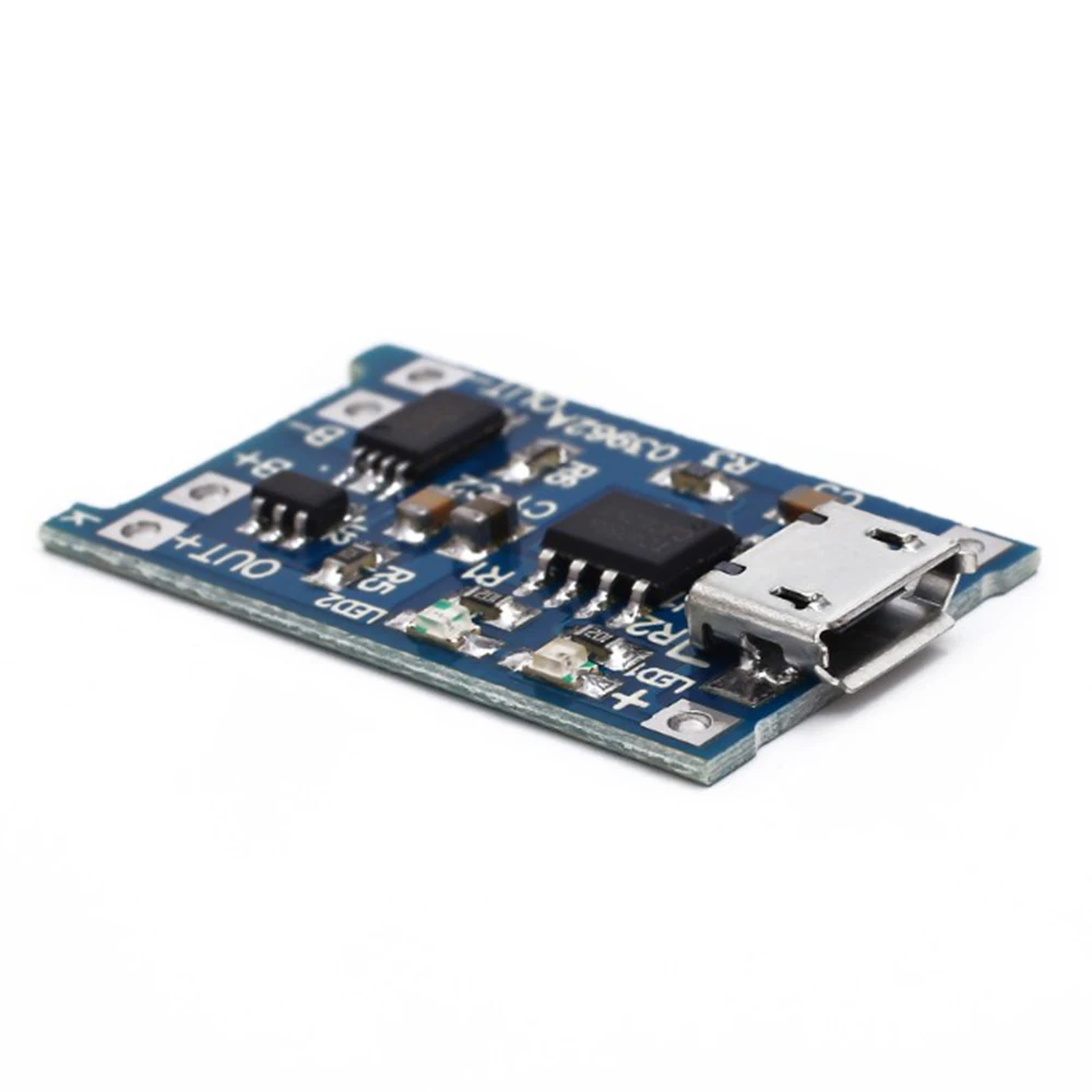 10Pcs 5V 1A Micro USB 18650 Lithium Battery Charger Controller Module+Protection Dual Functions