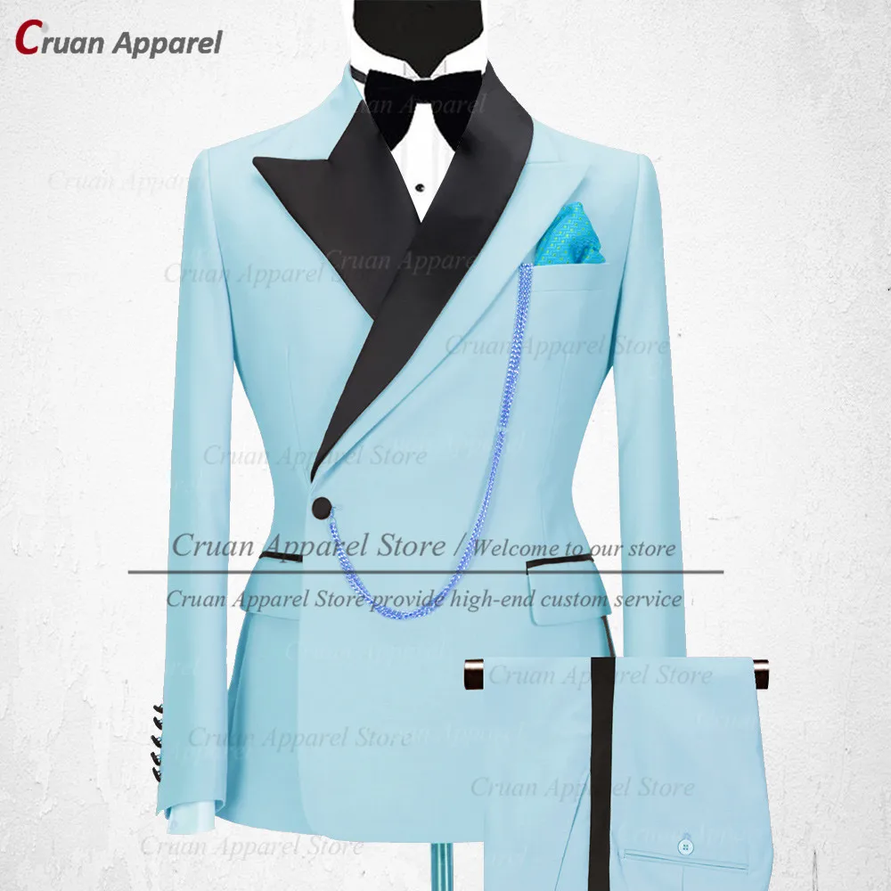 Latest Luxury ivory Men Suit Set Slim fit Groomsmen Groom Wedding Dress Tuxedo Fashion Designs Party Stage Blazer Pants 2 Pieces