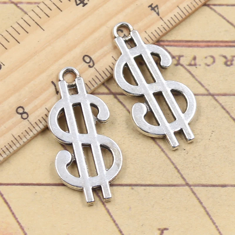 10pcs Charms Big $ Dollar Money Sign 33x26mm Tibetan Silver Color Pendants Antique Jewelry Making DIY Handmade Craft