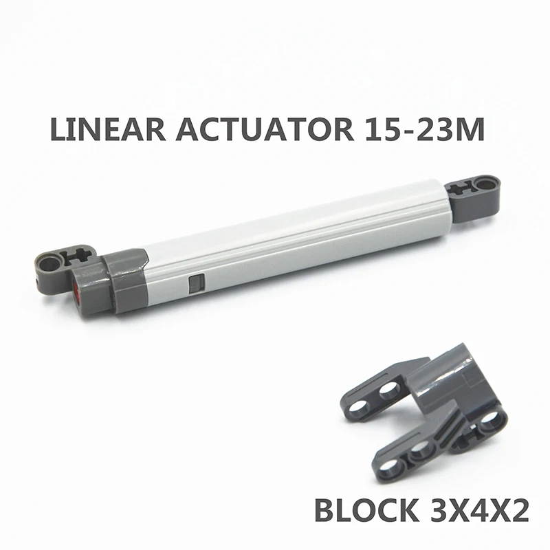 MOC Building Blocks Technical Parts 1pcs LINEAR ACTUATOR 15-23M & 1pcs Block 3X4X2 compatible with Lego 40918+61904 for Boys Toy