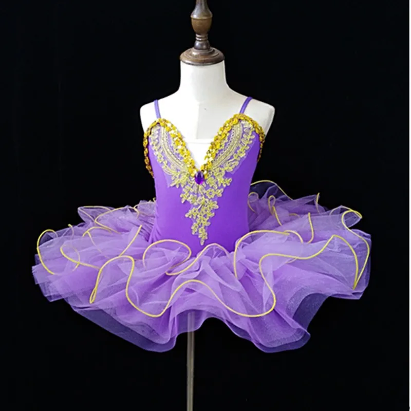 Tutú de Ballet de bailarina profesional para niños y niñas, Ropa de baile para adultos, disfraces de panqueque, leotardos, vestido de Ballet