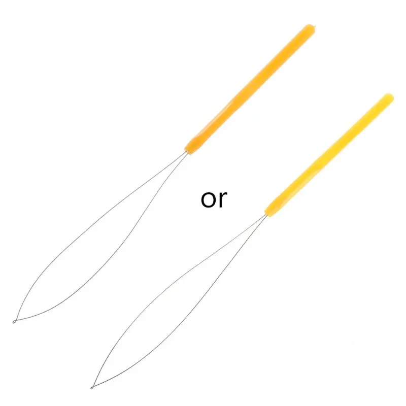 1Pcs Haar Verlängerung Werkzeug Micro Ring Perle Ziehen Hoop Schleife Feder Einfädler