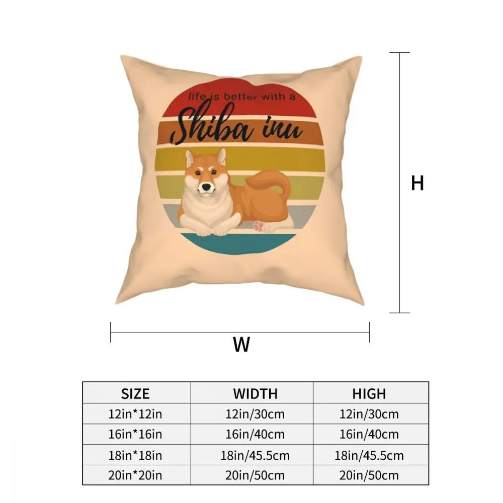 Shiba Inu Pup Square Pillow Case Decorative Pillow Dog Lover Cute Animal Casual Pillowcover Home Decor