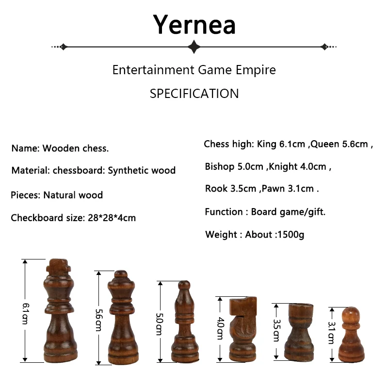 New Pattern Chess Pieces Wood Wood Coffee Table Professional Chess Board Family Games Chess Set Traditional Games Yernea